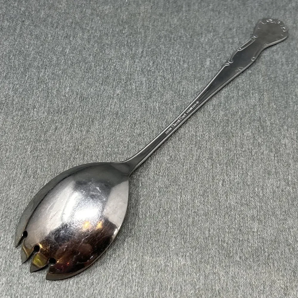 Vintage Queens Court Spork Serving Spoon Fork 11” Stainless Steel Japan MCM